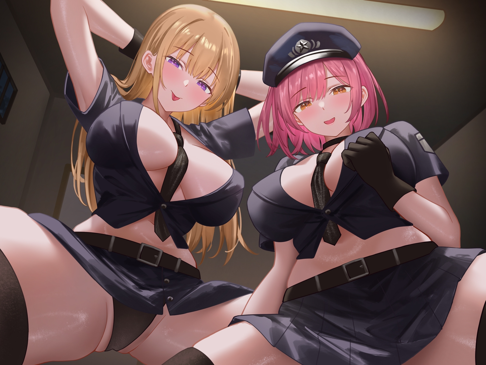 Wミニスカ巨乳ポリスの自白強要セックス【寸止めオナ禁→限界搾精】 画像3