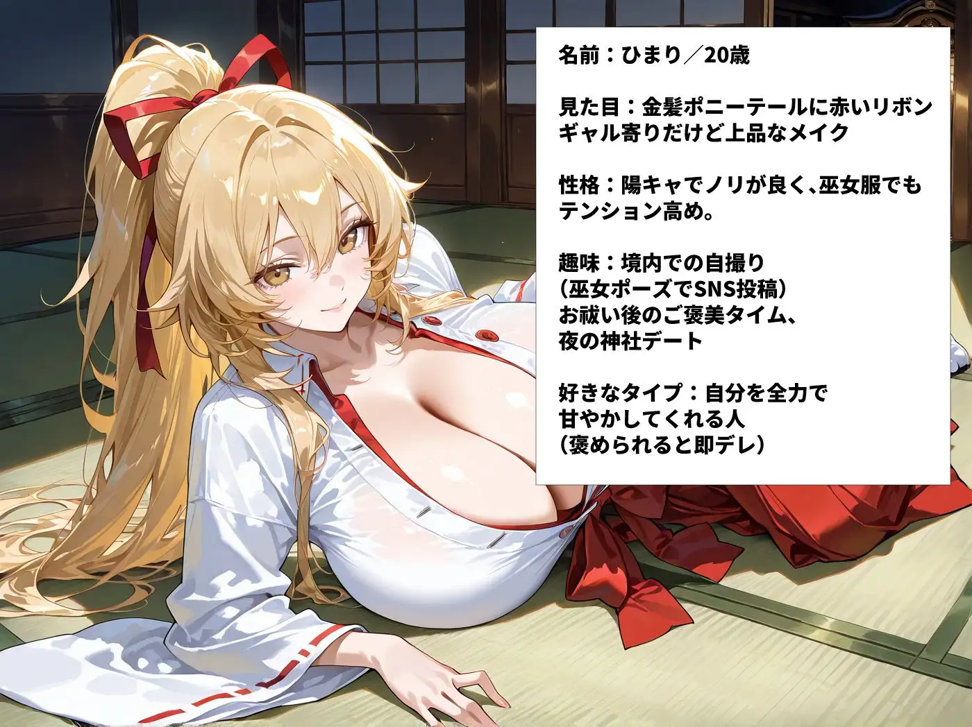 爆乳巫女さんを神聖な寺部屋でハメまくった一部始終 サンプル画像 7