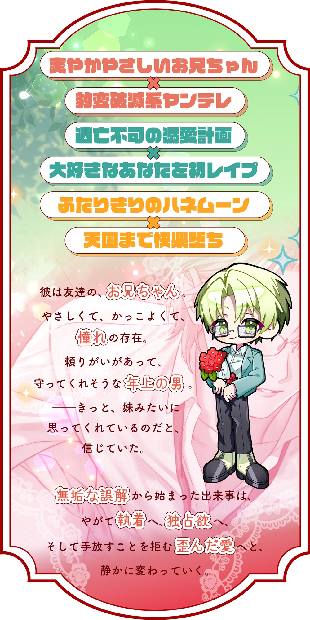 爽やかで甘くやさしいヤンデレお兄ちゃん×誤解の暴走と独占欲×粘着激重溺愛～結婚するのは誰ですか?～彼を愛するしかない♡セックスづくしの快楽ハッピーエンド(?)♡-3画像