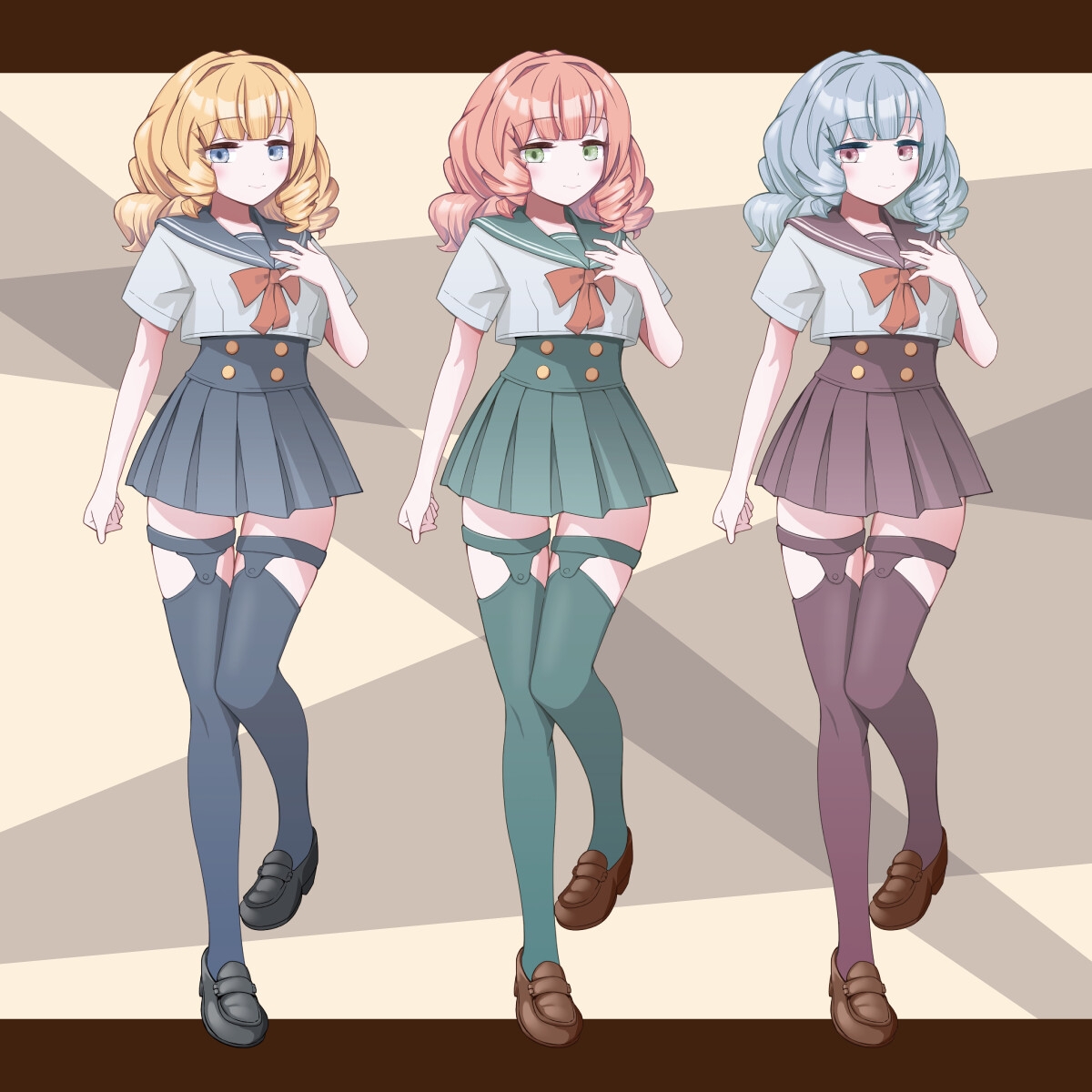 【立ち絵素材】セーラー少女<A>【3色セット版】 サンプル2