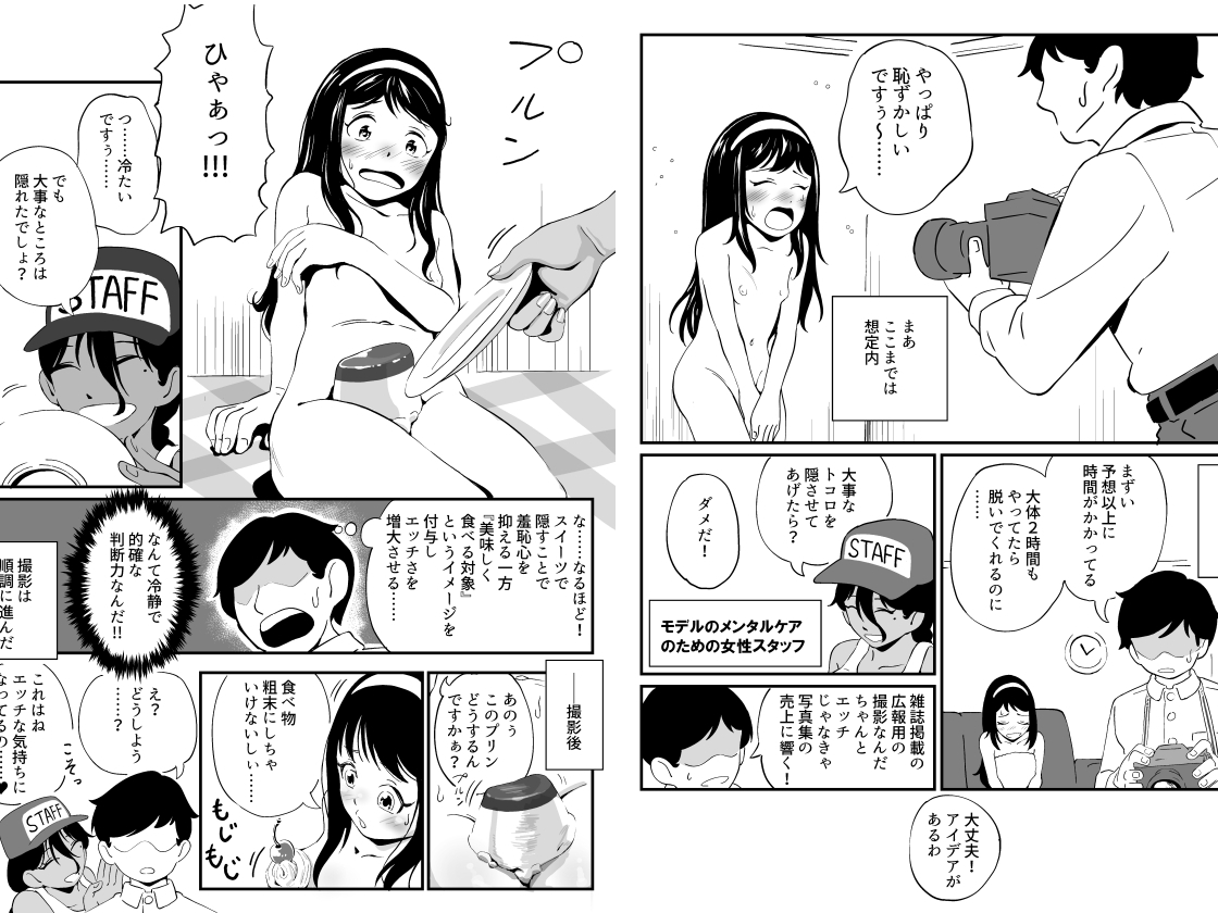 少女ヌードモデルをクリームまみれにして撮影した話 画像1