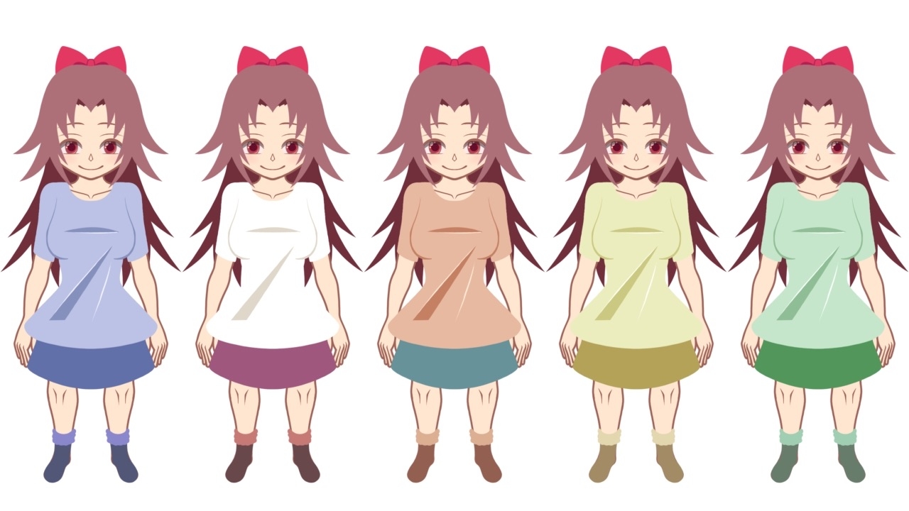 【創作補助】キャラ制作・依頼用に使える着せ替え可能な女性PSD1～3 画像1