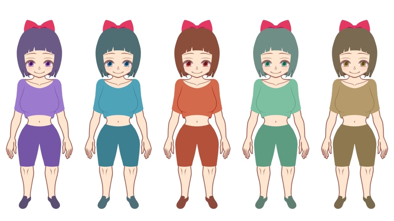 【創作補助】キャラ制作・依頼用に使える着せ替え可能な女性PSD1～3 画像2