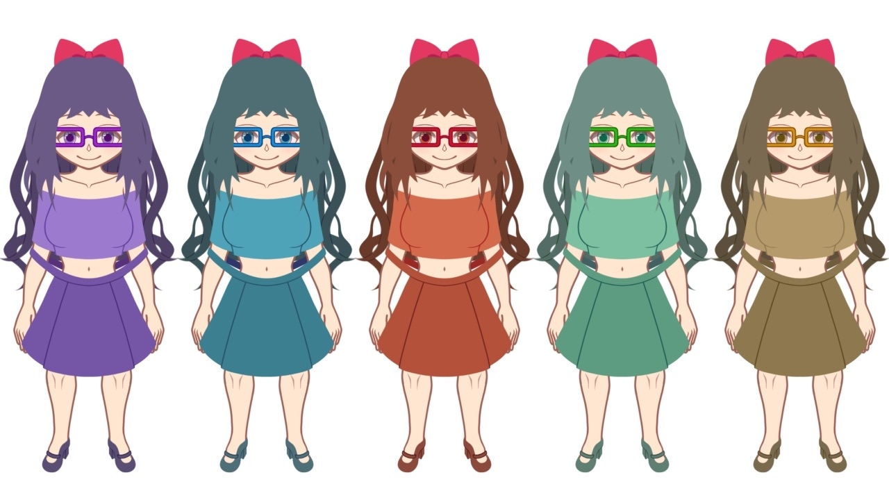 【創作補助】キャラ制作・依頼用に使える着せ替え可能な女性PSD1～3 画像3