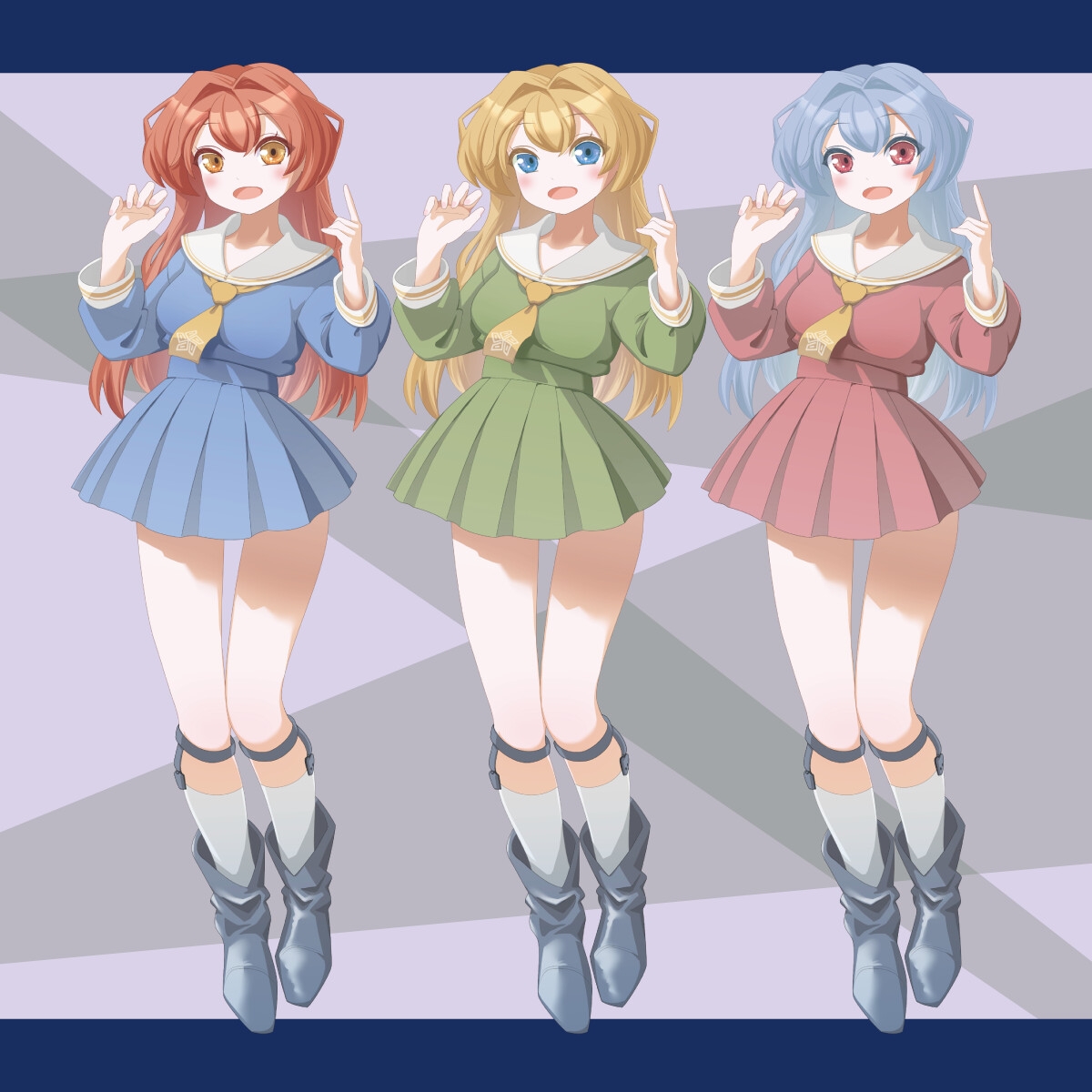 【立ち絵素材】セーラー少女<B>【3色セット】 サンプル2