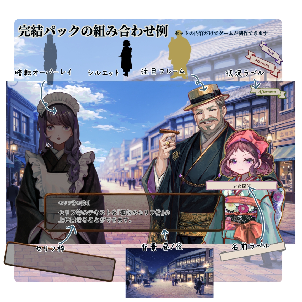 【TRPG素材セット】大正ロマン・街中/上流階級の人々 シーン完結パック| セットNo. 3 サンプル5