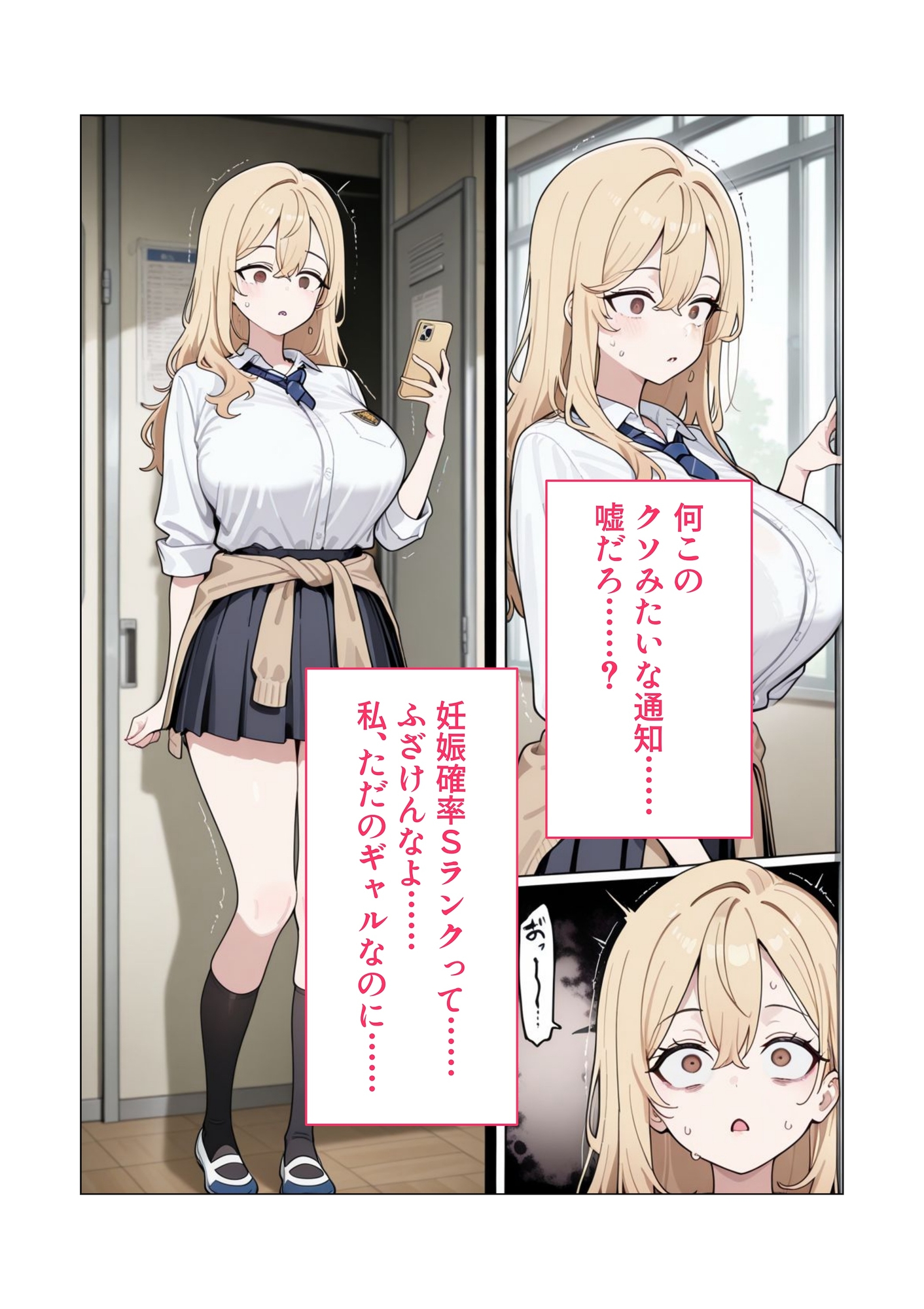 【AIイラスト・漫画集】スマホに届いた性交命令〜ゴミジジイ兄弟の種で子宮パンパン サンプル 4/10