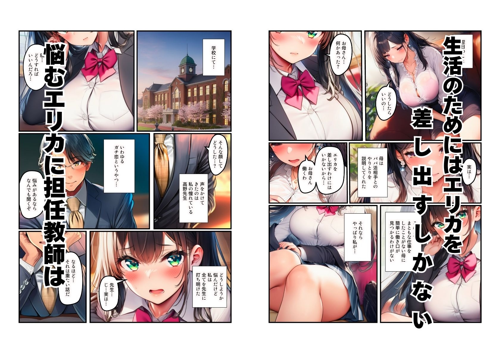 JKが母(熟女)の代理でパパ活したら担任教師がパパになった話 サンプル 4/10