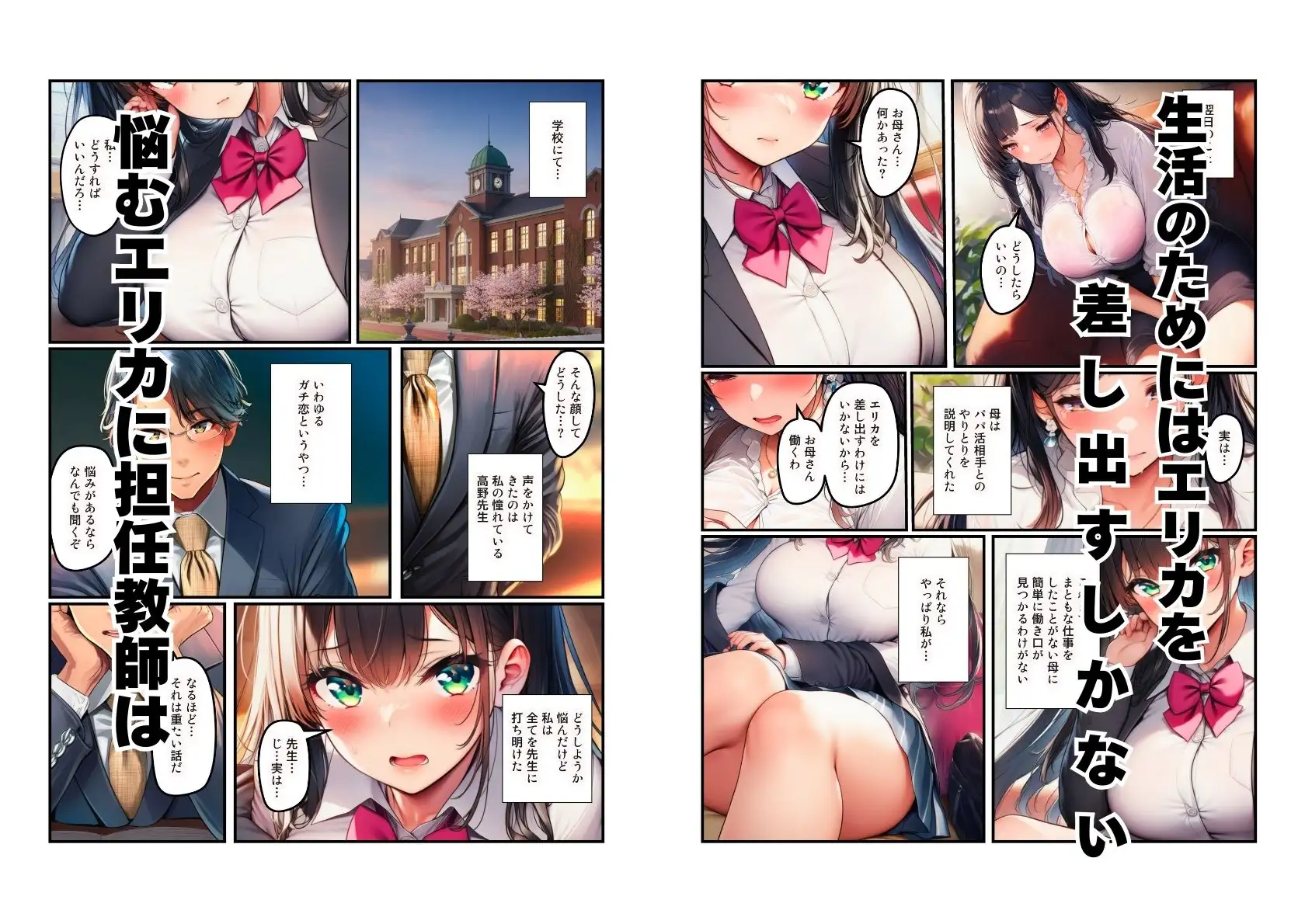 JKが母(熟女)の代理でパパ活したら担任教師がパパになった話 サンプル画像 4