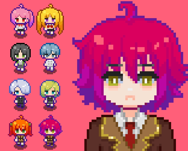 和風漫画学校キャラクターウォークアセット サンプル10