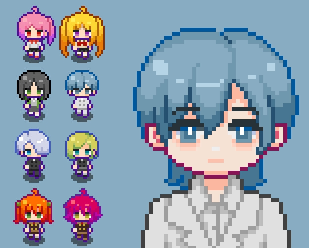 和風漫画学校キャラクターウォークアセット サンプル6