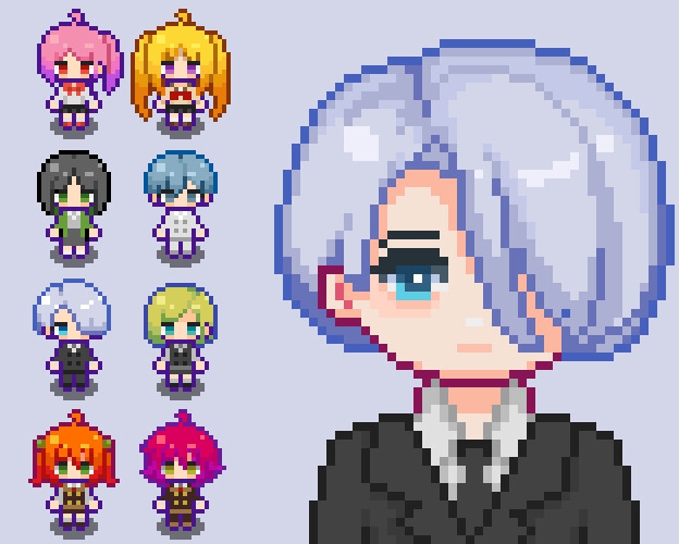 和風漫画学校キャラクターウォークアセット サンプル7