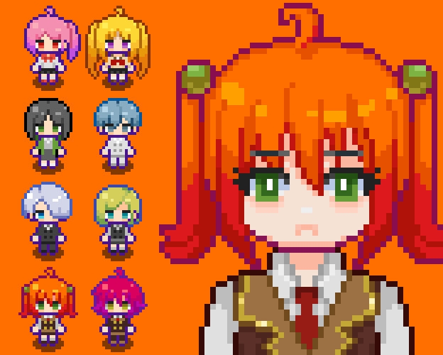 和風漫画学校キャラクターウォークアセット サンプル9