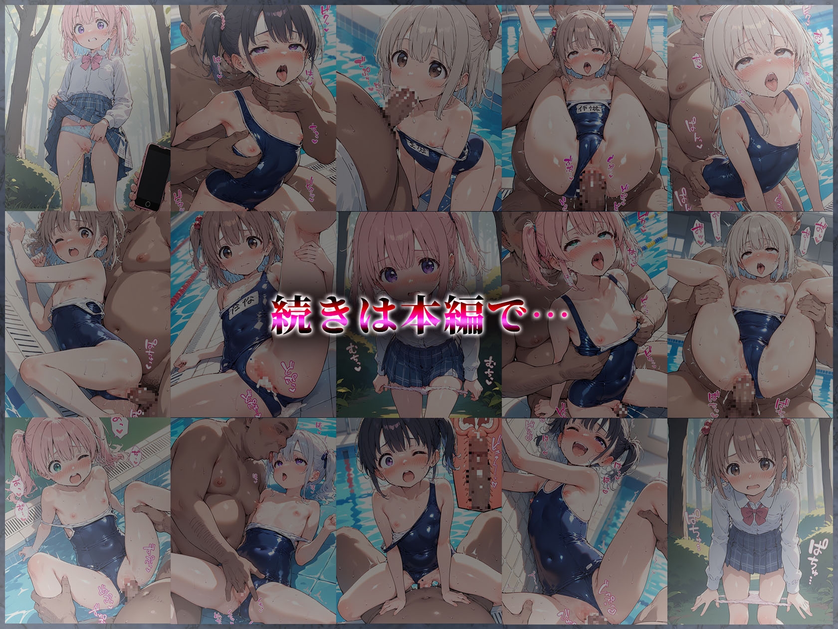 放尿現場を清掃員に撮られて…水着姿の少女が学校プールで無責任種付けされて快楽堕ち サンプル 10/10