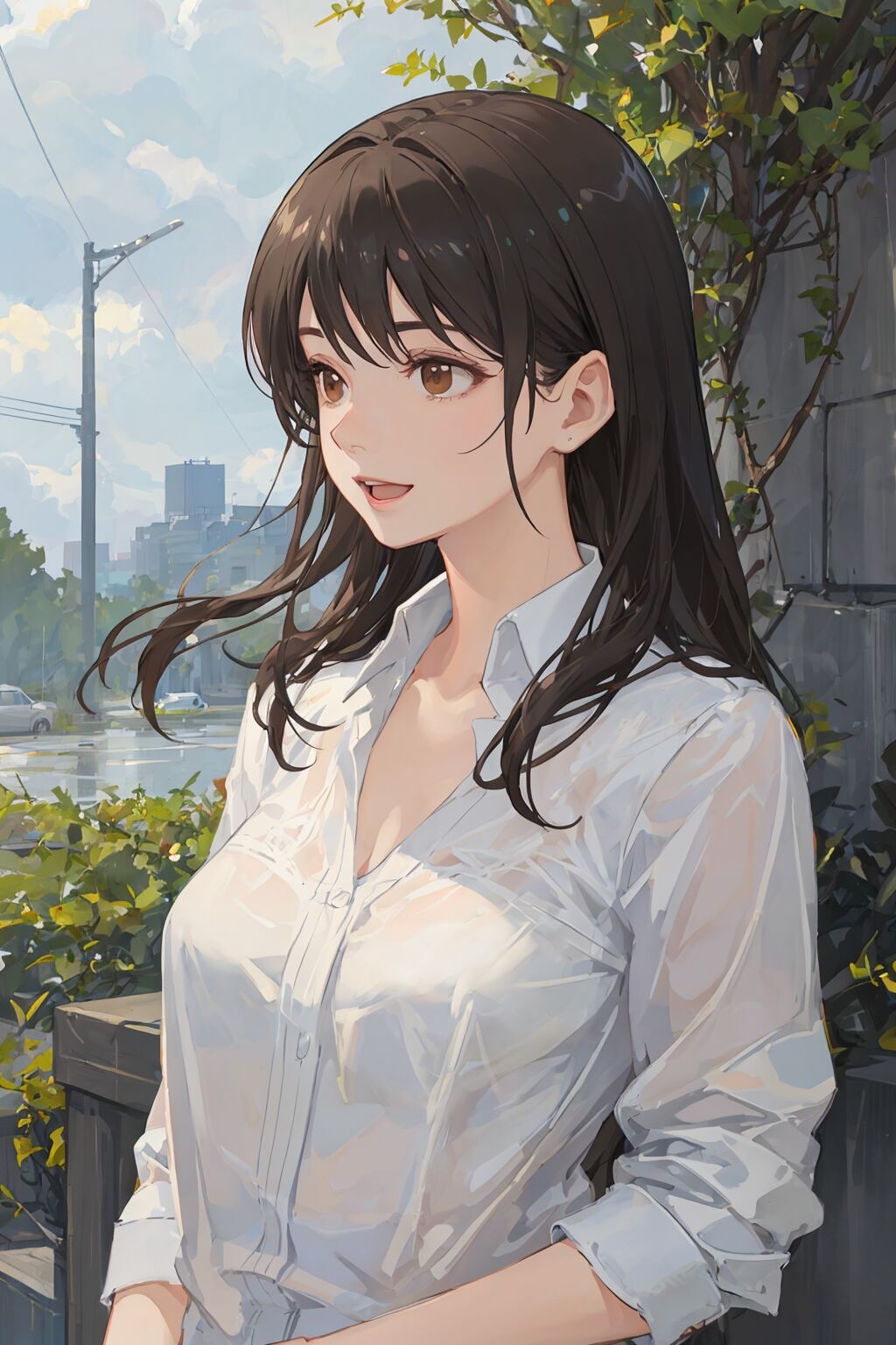 透けシャツと谷間のAIイラスト集 サンプル 4/4