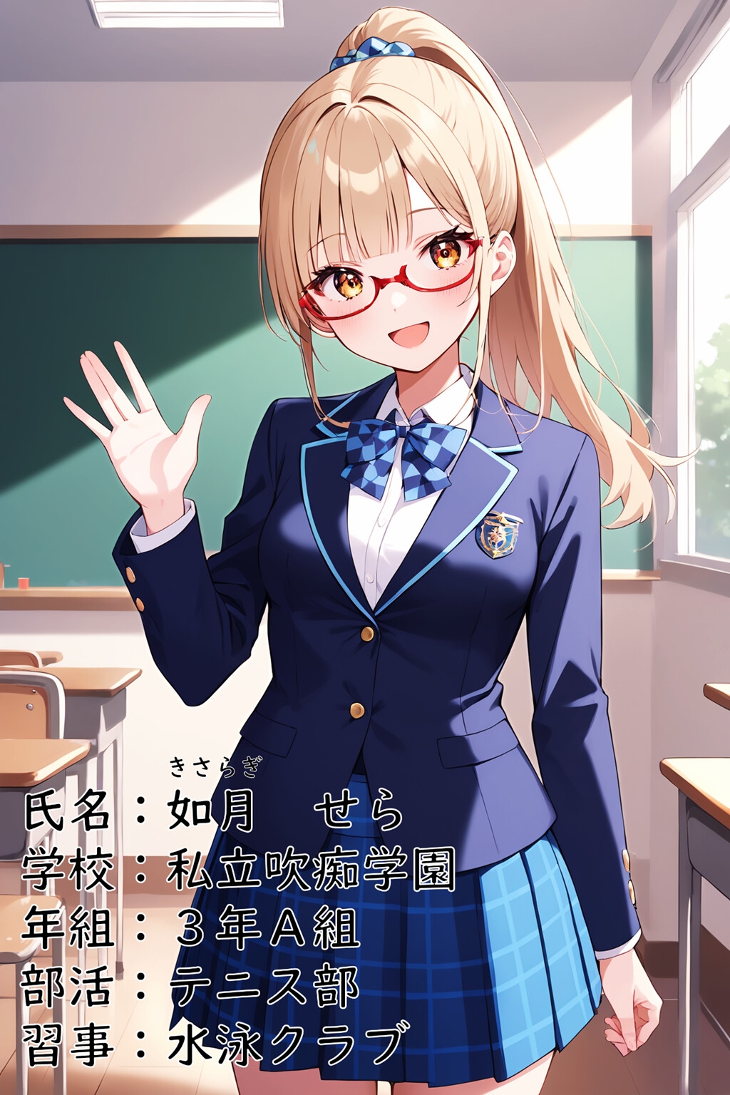 私立吹痴学園性活日記 -金髪メガネちゃん フェラチオ編- サンプル 3/9