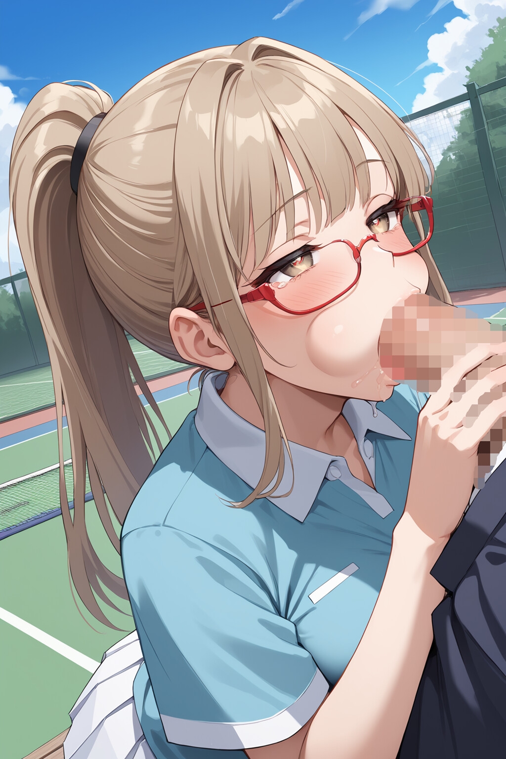 私立吹痴学園性活日記 -金髪メガネちゃん フェラチオ編- サンプル 5/9