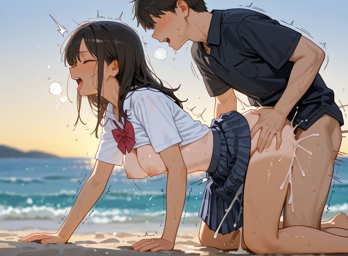 浜辺と褐色娘 サンプル 3/10