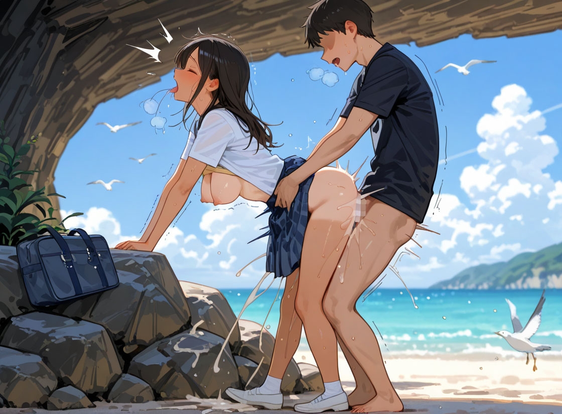 浜辺と褐色娘 サンプル 8/10