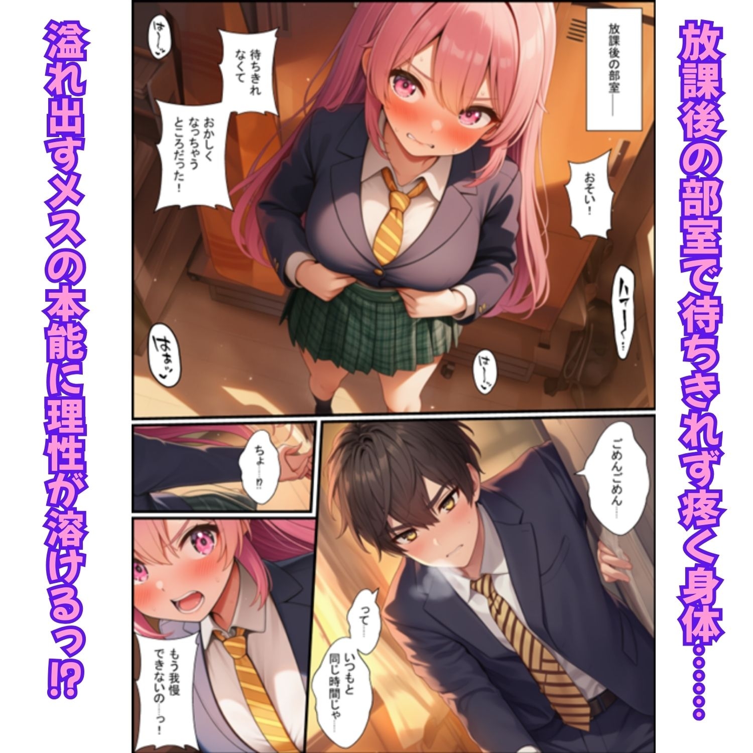 性欲強めなギャルといちゃラブ生ハメ！ピンク髪の制服女子が中出しの快感でメス堕ち サンプル 2/10