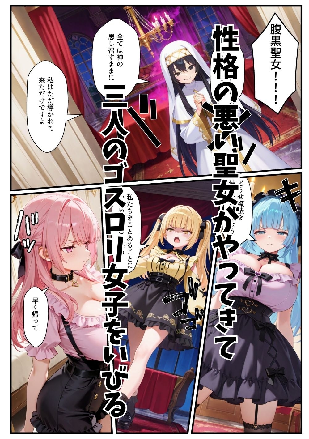 異世界転生したら束縛地雷系ゴスロリ女性に囲まれてハーレムになった話 サンプル 9/10