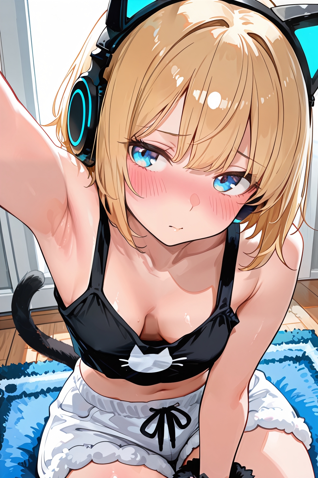 金髪ショートの猫耳ヘッドホン サンプル 5/5