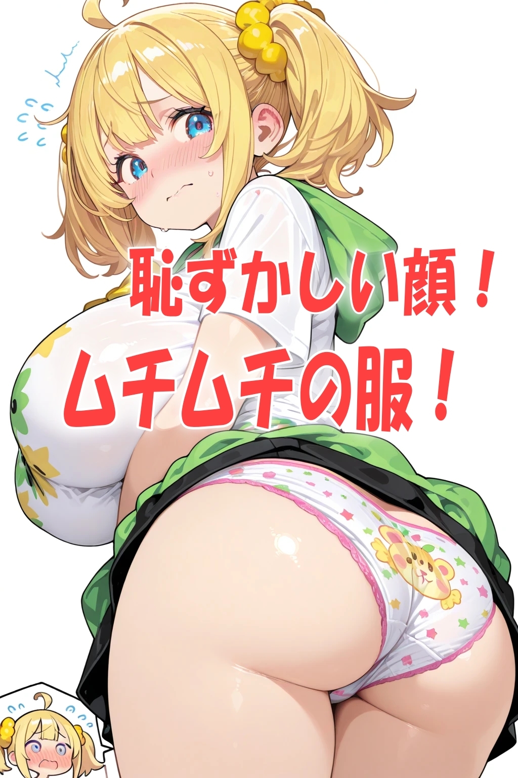 いい大人がロリパン姿でお尻を突き出し巨乳巨尻のムチムチお姉さんイラスト500枚 サンプル 3/10