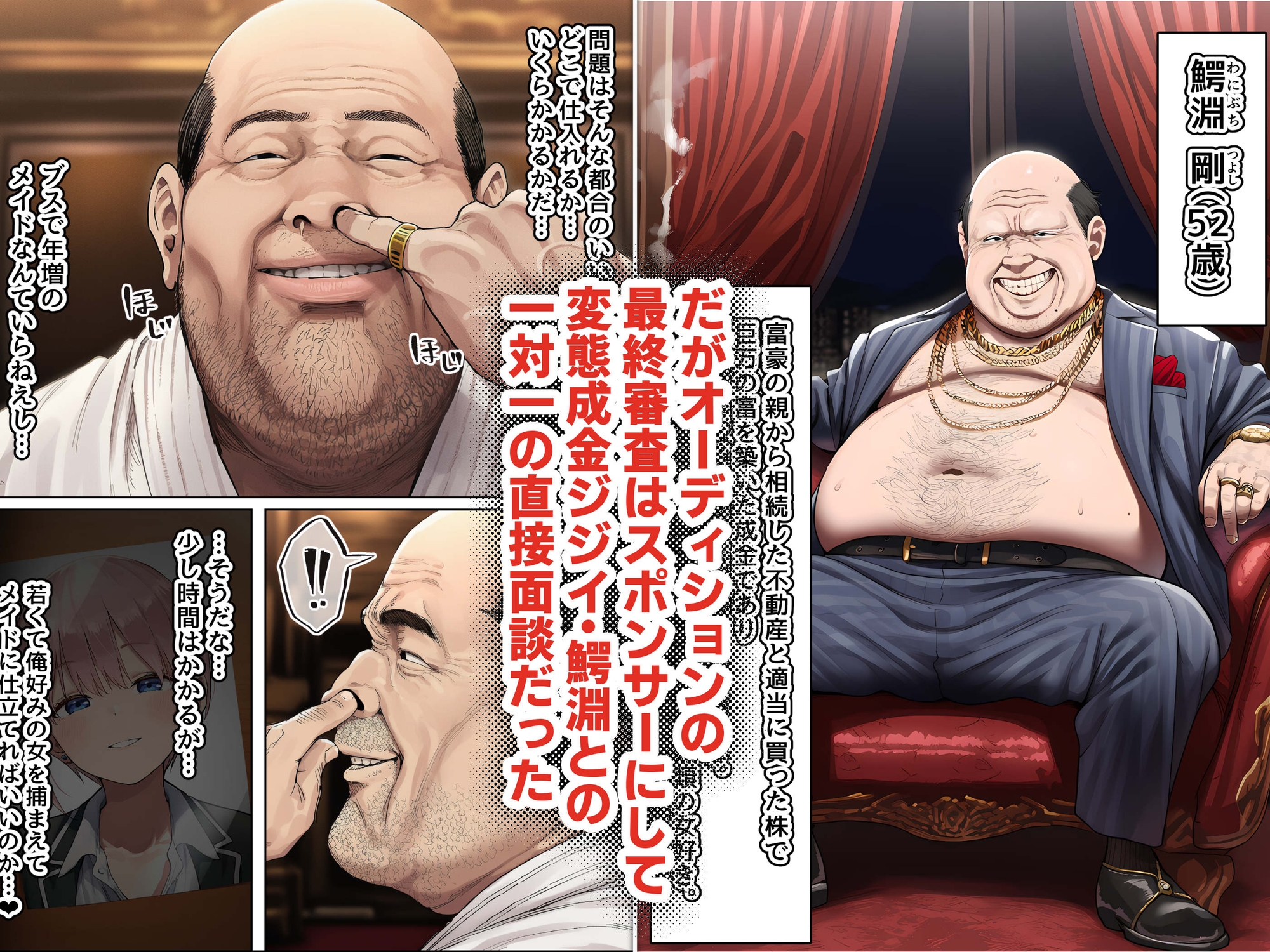 【前編】期待の若手女優・中〇一花が変態スポンサーのキモデブジジイに怪しいクスリを飲まされ、絶対服従となった結果→ご主人様の子種をねだるボテ腹メイドに堕ちました サンプル 3/10