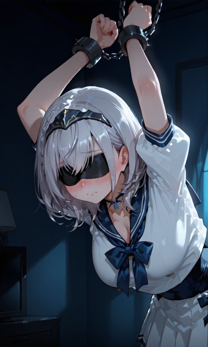 目隠し拘束エッチ 白銀ノ〇ル サンプル 1/10