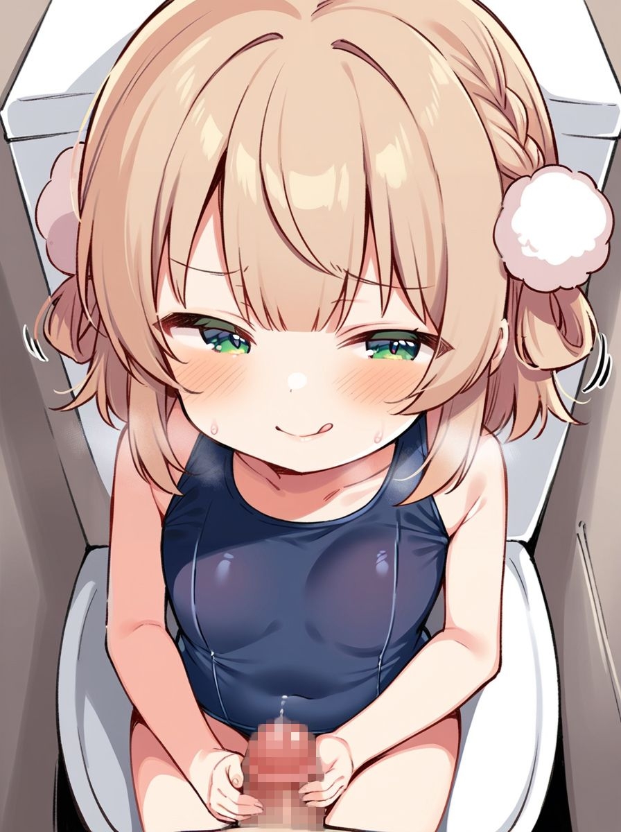 メス◯キ し◯れうい と 学校のトイレ でガチイキSEXするCG集 ～スク水ver.～ サンプル 1/10