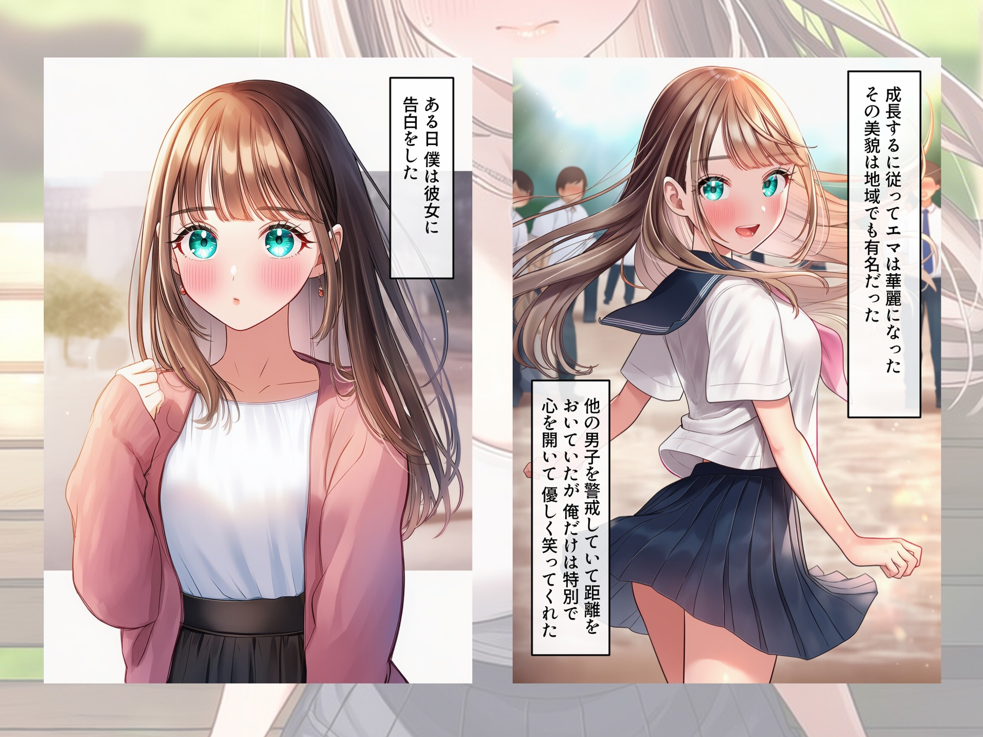 ターコイズアイズの巨乳ハーフ彼女がおじさんに寝取られた話 サンプル 3/10