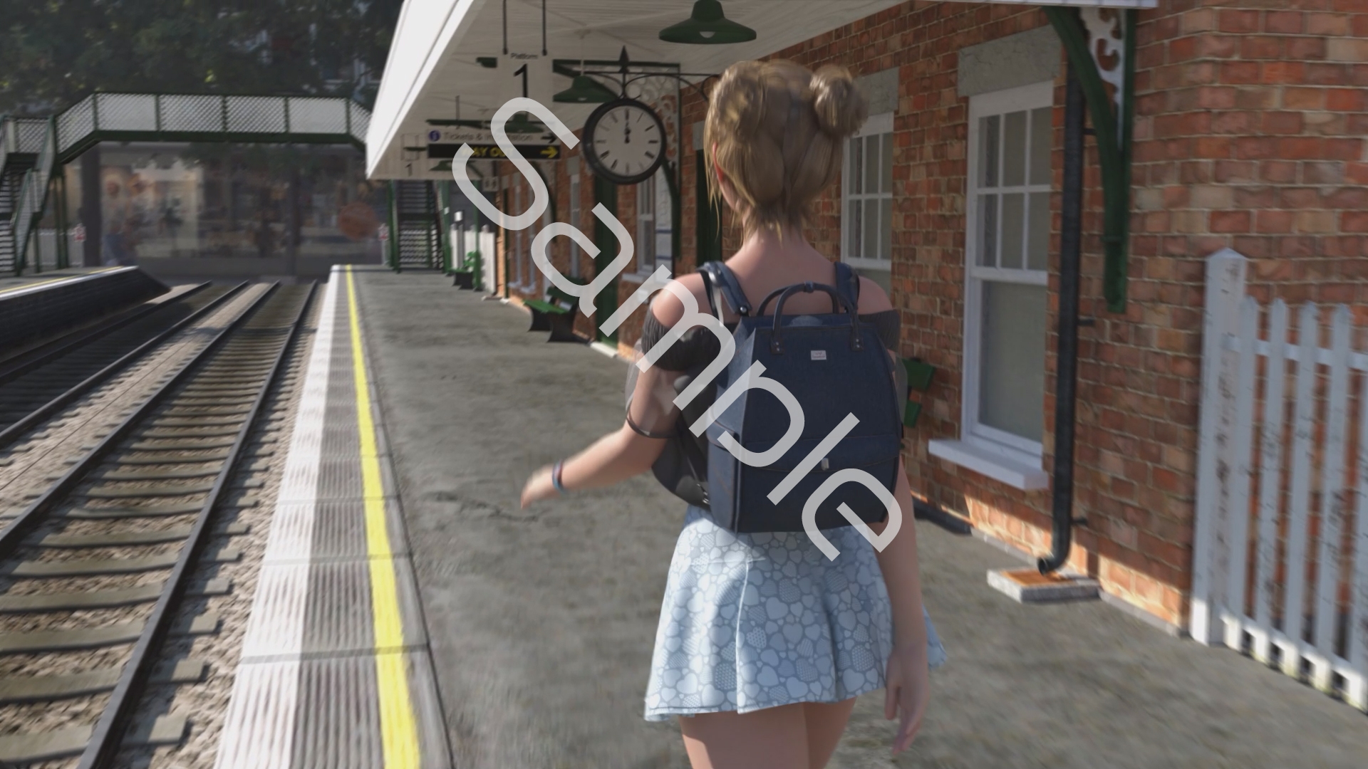 一ノ瀬廻里・私服登校日の通学途中の駅の階段でスカート内逆さ撮り盗撮の被害に遭う:PV01(サテン地ピンク水玉パンティ) 画像8