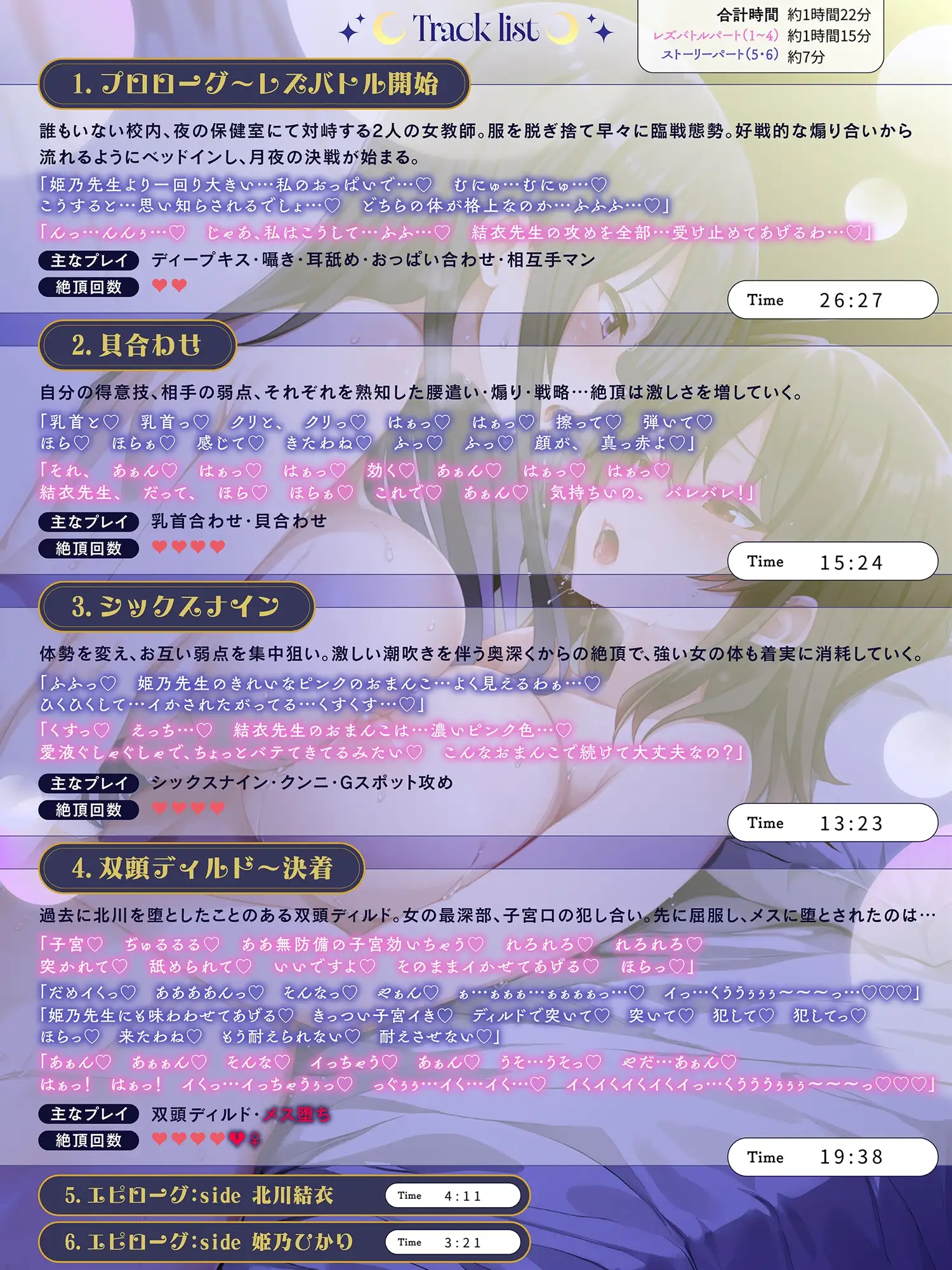 【KU100】夜の保健室で秘密のレズバトル!女教師「北川結衣」vs女教師「姫乃ひかり」 黒髪 6