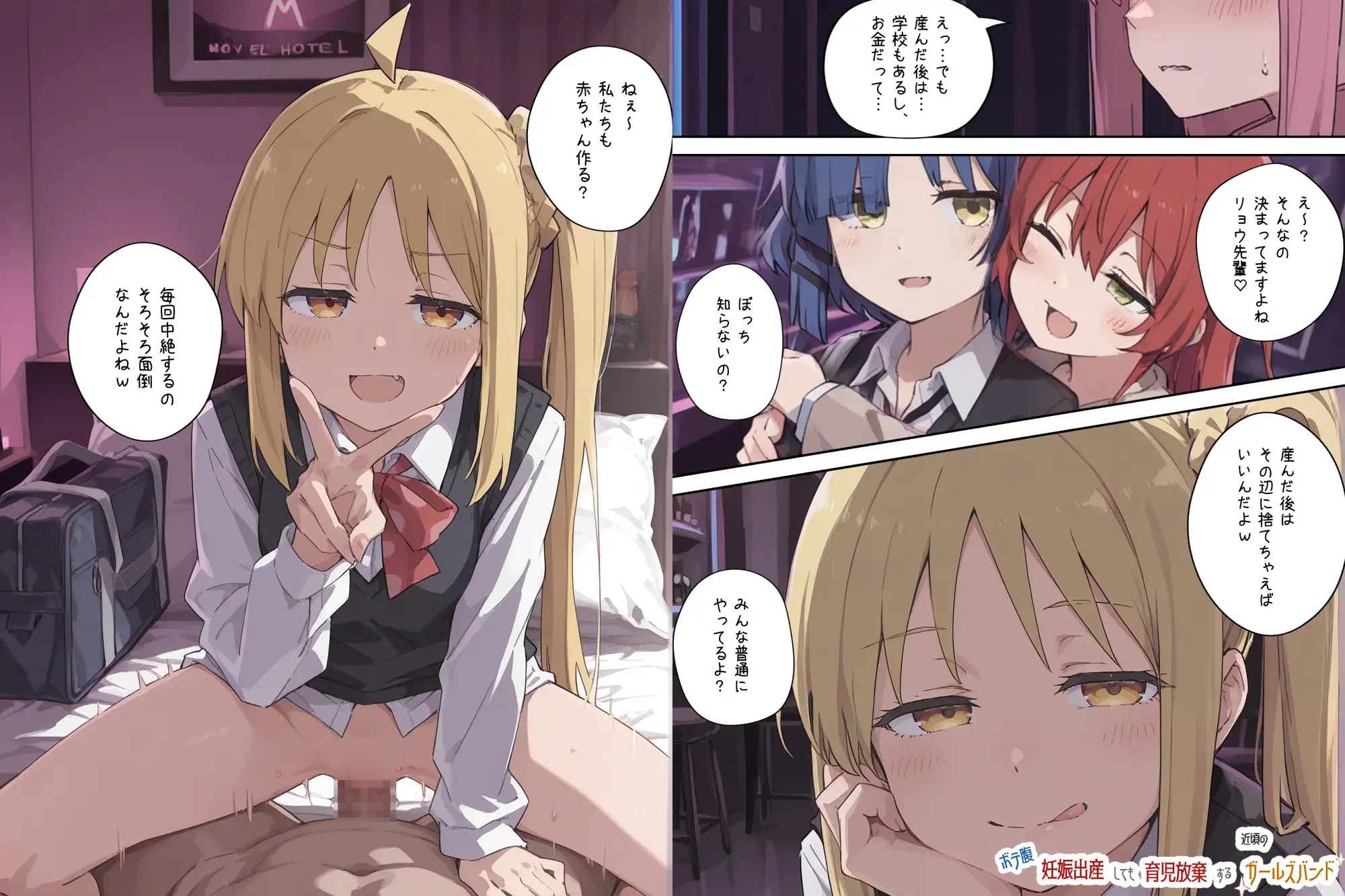 ボテ腹妊娠出産しても育児放棄する近頃のガールズバンド サンプル画像 3