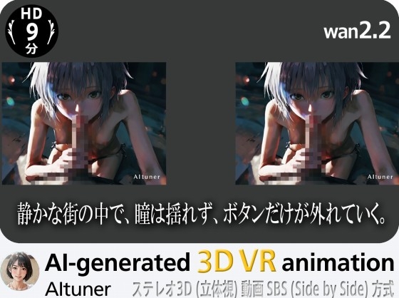 3D VR SBS【9分HD】 静かな街の中で、瞳は揺れず、ボタンだけが外れていく。