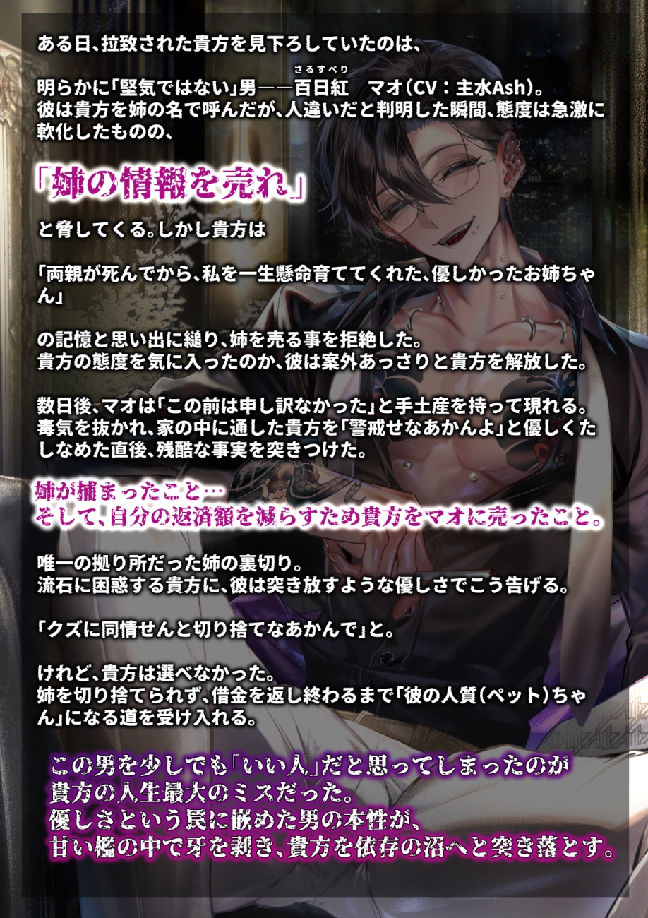 【関西弁反社おにいさんの】僕、ええ趣味しとる言うたやろ? ～貴方は身内の不始末で怖いお兄さんの人質(ペット)ちゃんになりました～【オクスリずぶずぶ快楽漬け】 画像2