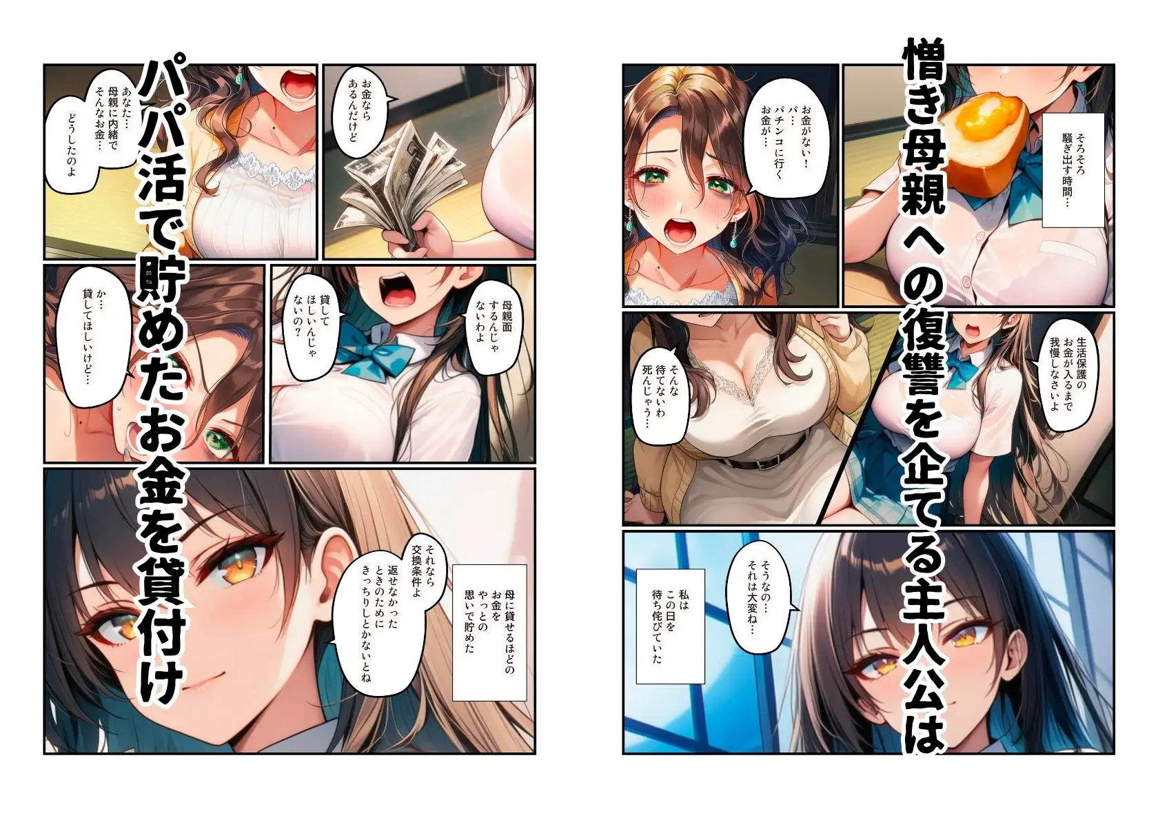 パチンカスのシンママ（熟女）をパパ活している娘（JK）が完全飼育する話 サンプル画像 4