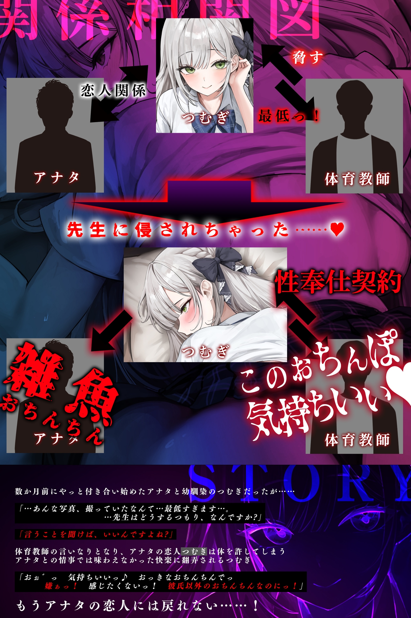 ✅【汚喘ぎ】✅幼馴染カノジョJKの寝取られ報告【轟音オホ声】～体育教師に弱みを握られた恋人は性奉仕契約を迫られ、そして…～《3大早期特典付き》_3