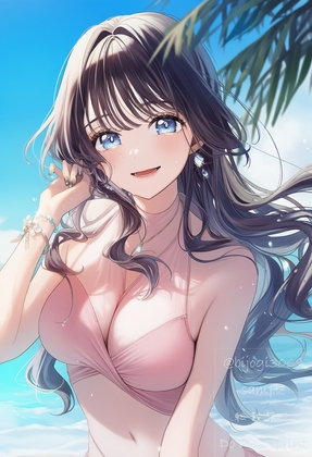 和〇薫子ちゃんと海の家でセックス(6)(ビキニ)