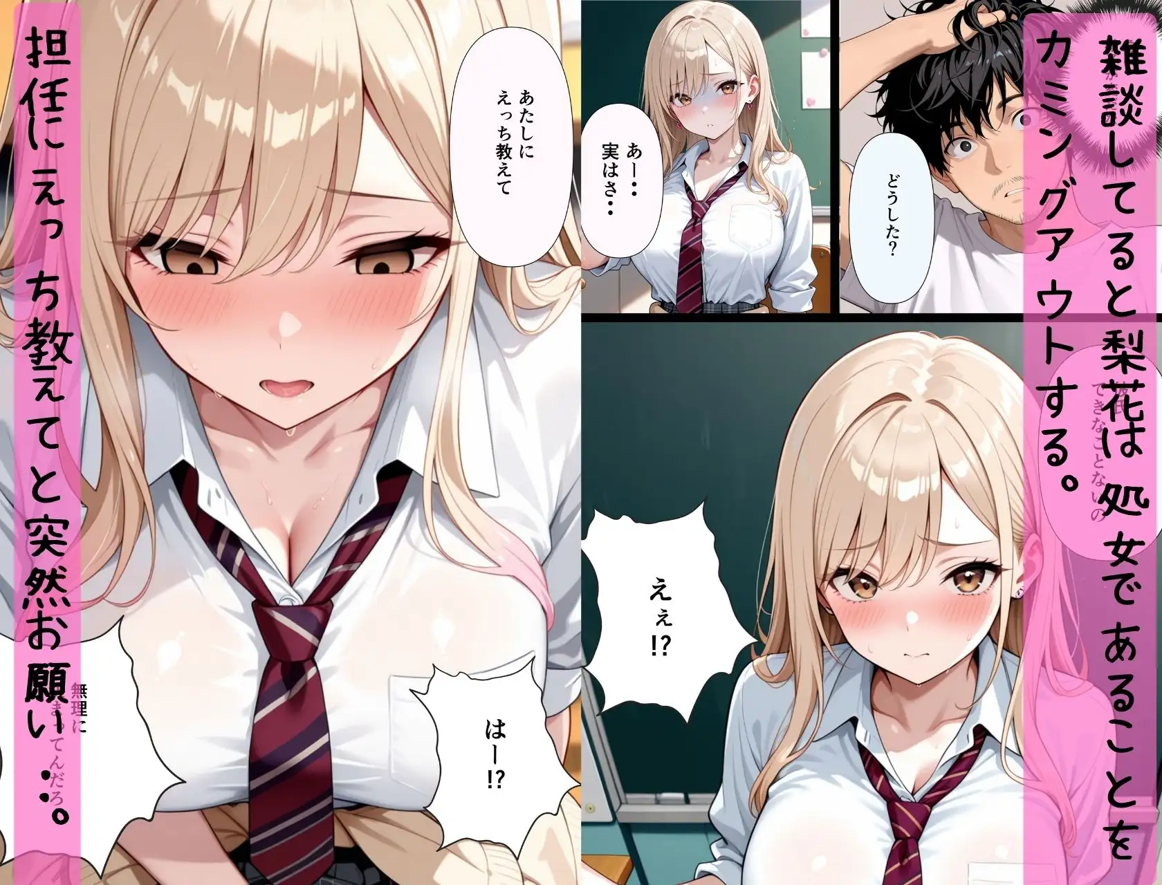 成績超悪の生意気ギャルは実は処女。放課後の補習で担任に「えっち教えて？」とおねだりし、完堕ちする話。 サンプル画像 3