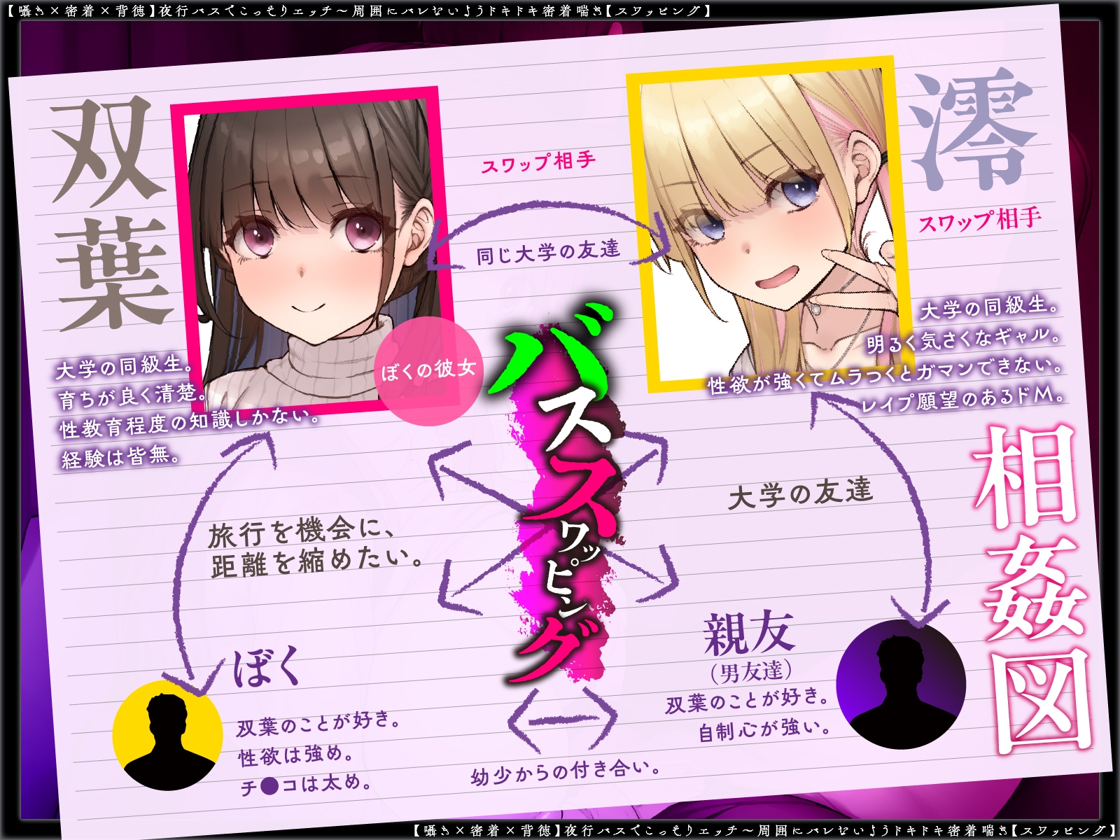 【囁き×密着】夜行バスでこっそりエッチ~周囲にバレないようドキドキ密着喘ぎ【スワッピング】 画像7