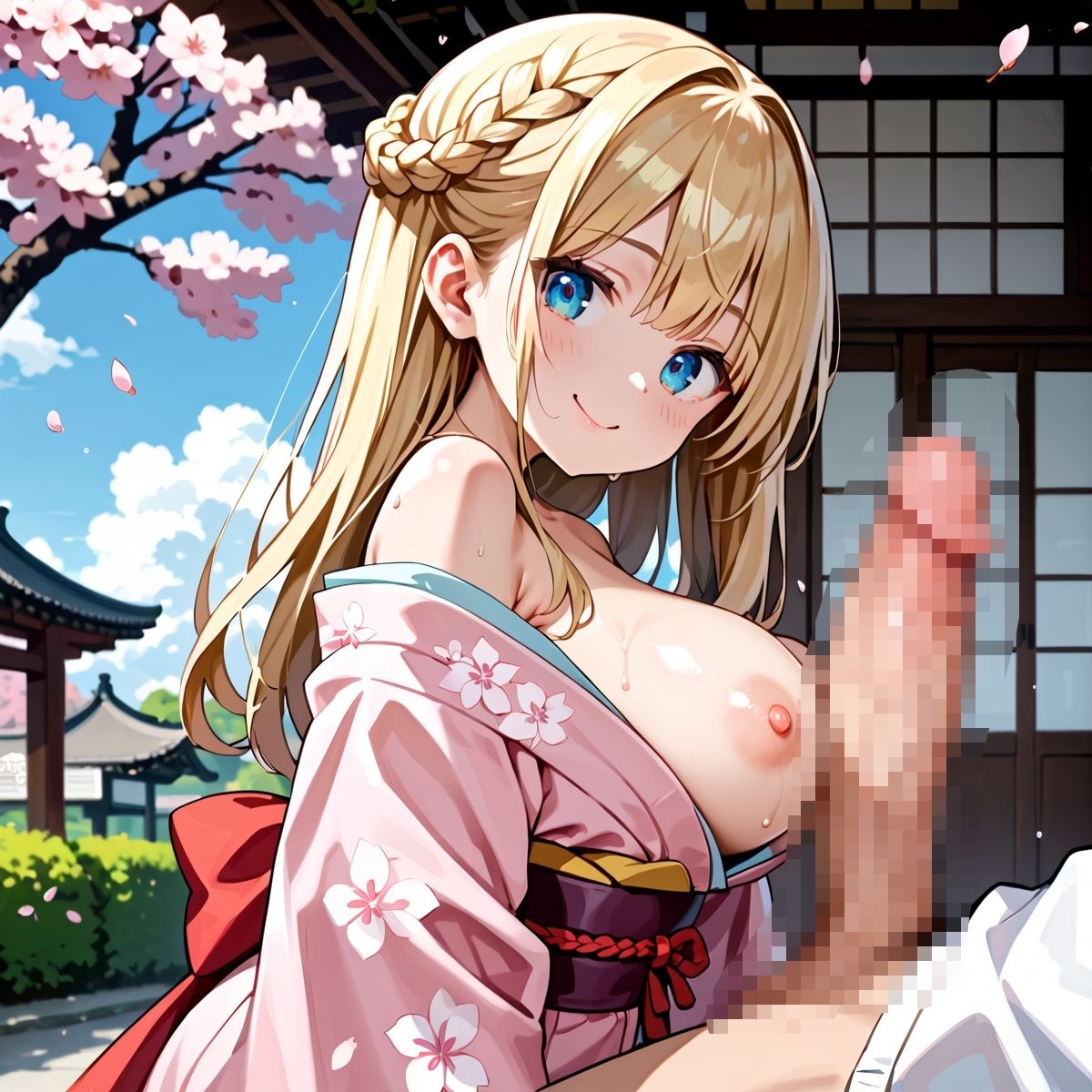 昼桜のもと、不意に帯がほどける予感?page.5_5