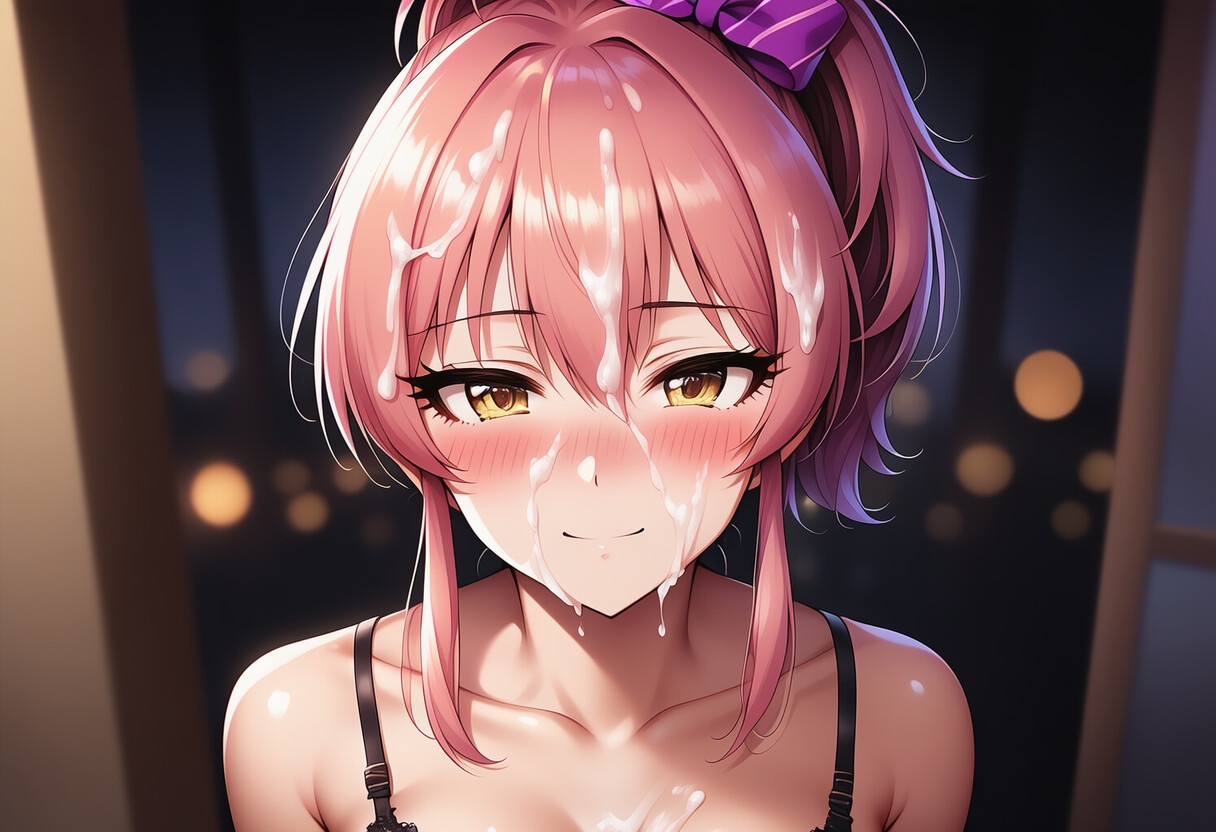 下着姿のアイドルの手コキ(顔射)2_10