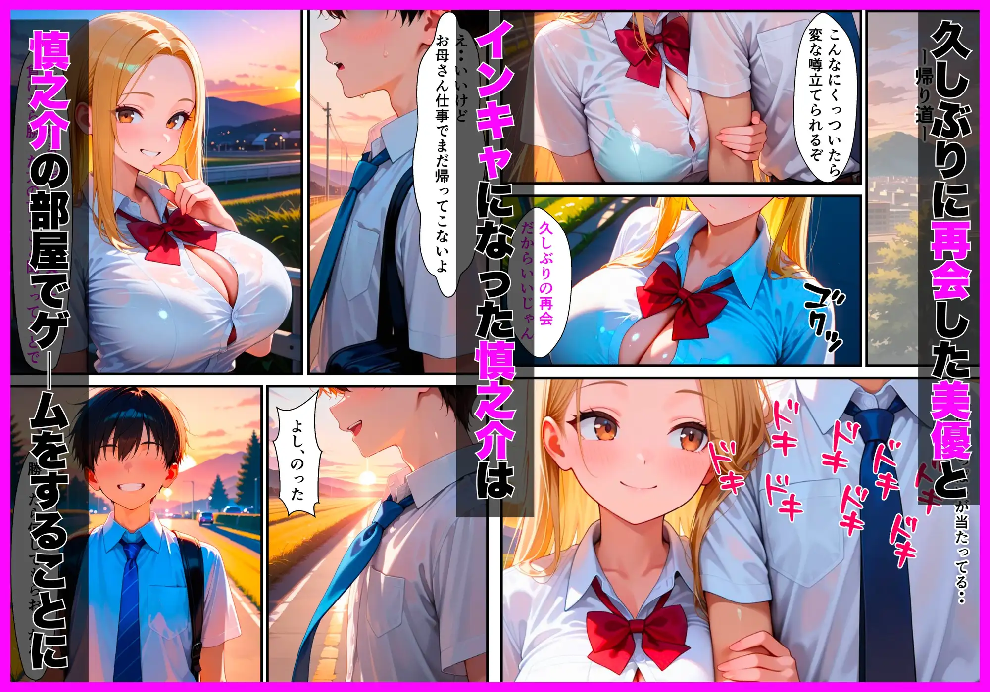 ギャルになって再会した幼馴染に童貞卒業させられて中出しセックスしまくった話 サンプル画像 2