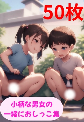 小柄な男女の一緒におしっこ集