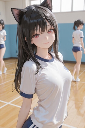 猫耳JKと体育館で