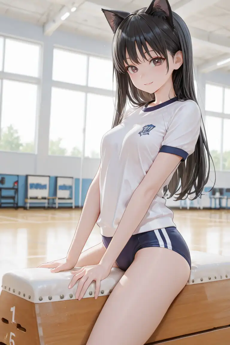 猫耳JKと体育館で サンプル画像 2