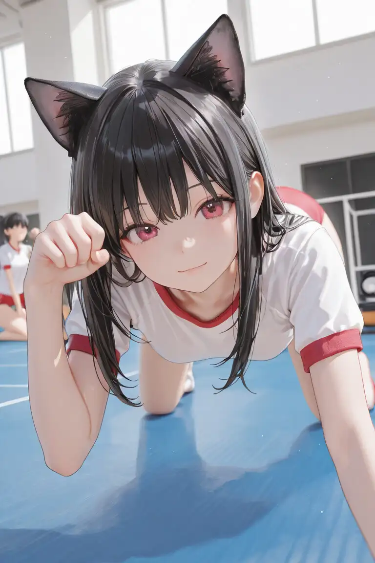 猫耳JKと体育館で サンプル画像 3