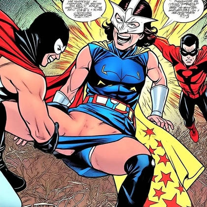 アンドロ仮面 凌辱の記録:アンダースコートが引き裂かれ戦闘員の肉棒に貫かれる