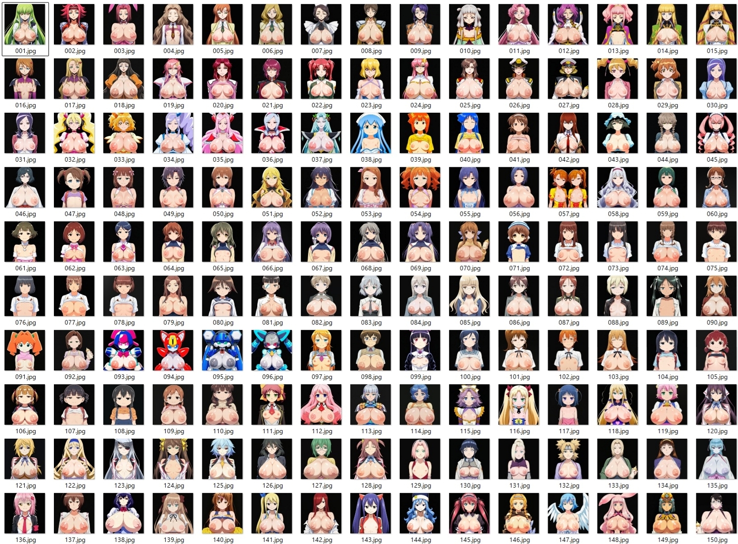 【ままだらけ】同人CG・AI『キャラ色々おっぱい見抜き』1